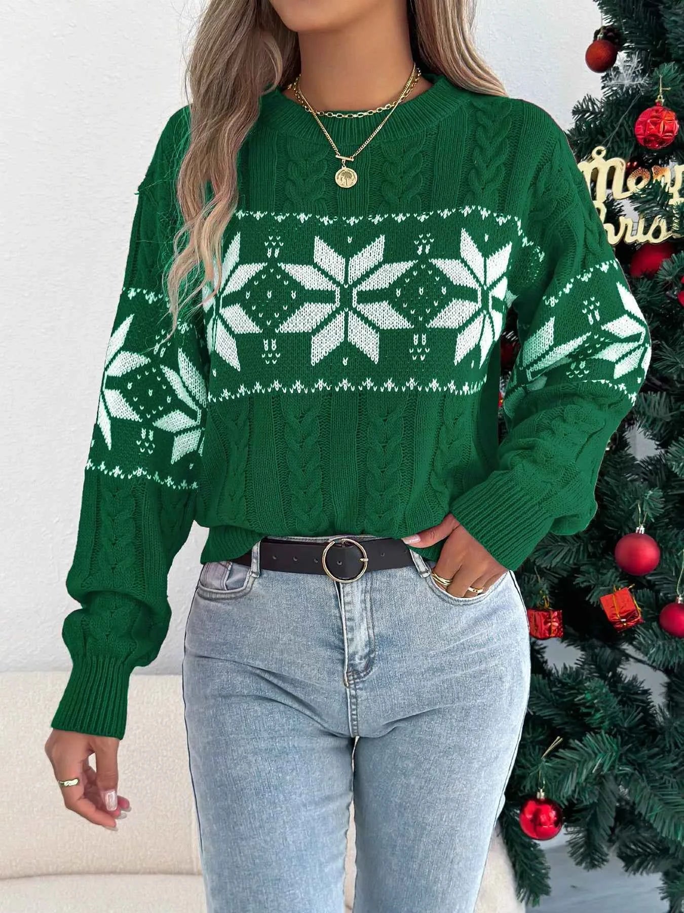 Christmas Snowflake Cable Knit Sweater 651c22c8-864a-4161-bfec-60c9d0a3678f-Max-Origin