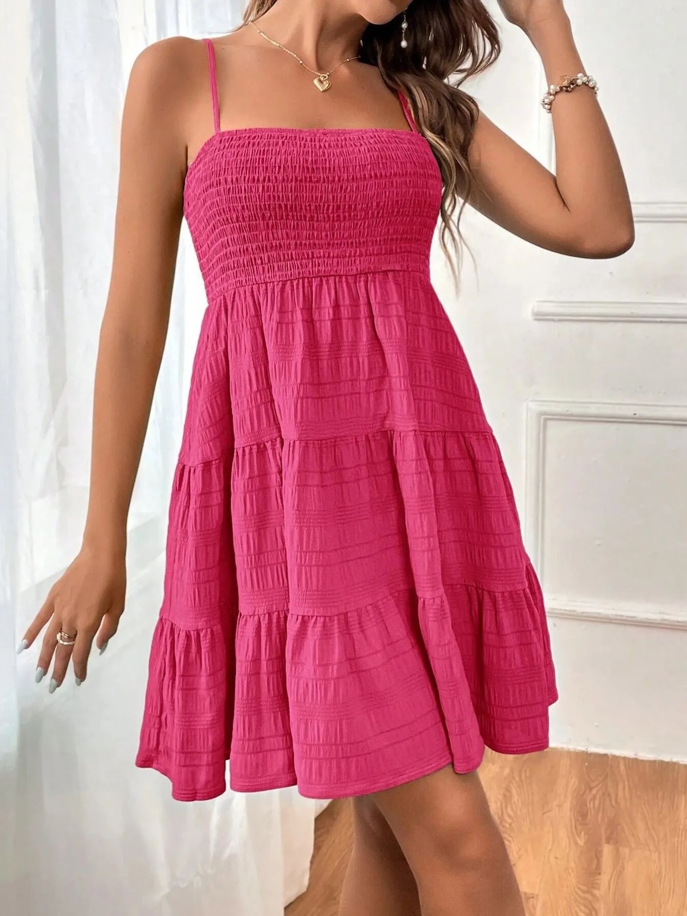 Smocked Tiered Cami Dress Rose 65256bc5014a41f7a7b3168fa35be713-Max-Origin