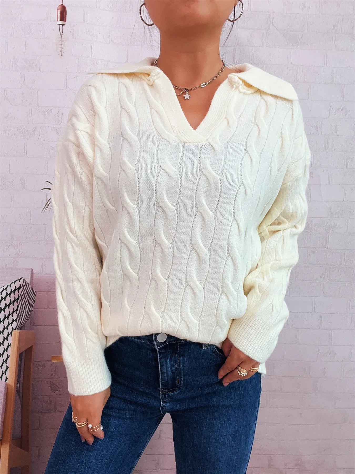 Cable Knit Johnny Collar Sweater 652bb9fb952b413b98c934e138b648bd-Max-Origin
