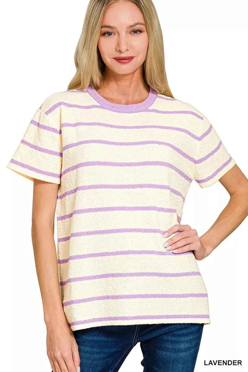 Zenana Textured Striped Crew Neck T-Shirt 653723d6a1c94d90be0c15cc18e98f04-Max-Origin