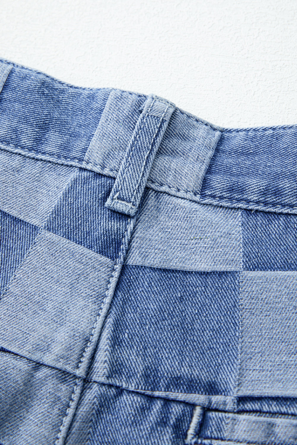 Dusk Blue Checkered Light Washed Wide Leg Jeans 6540a7e22b45d3c7