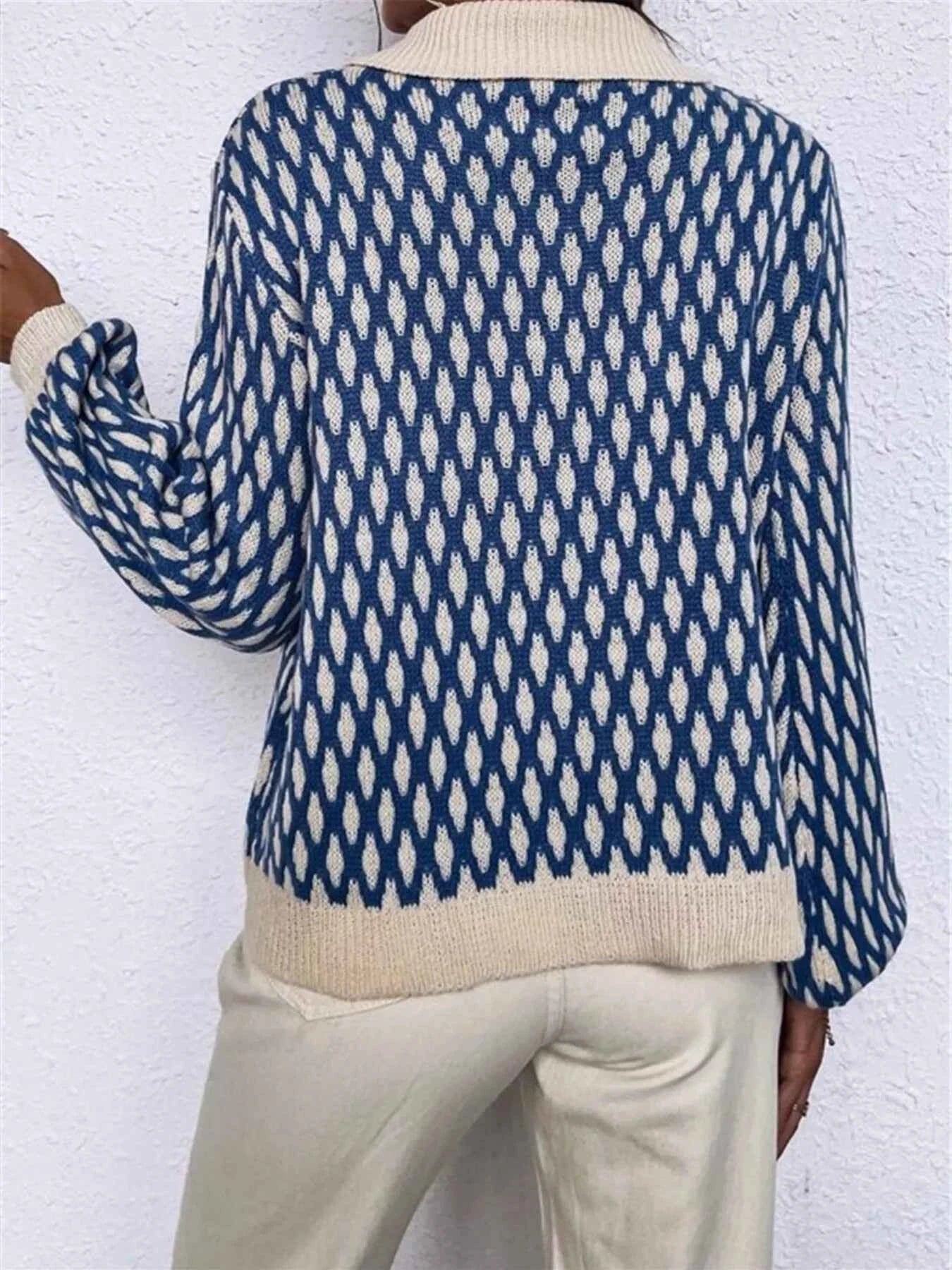Diamond Pattern Peter Pan Collar Sweater 6544bfdde4ad4442ae0e26611c05c4df-Max-Origin