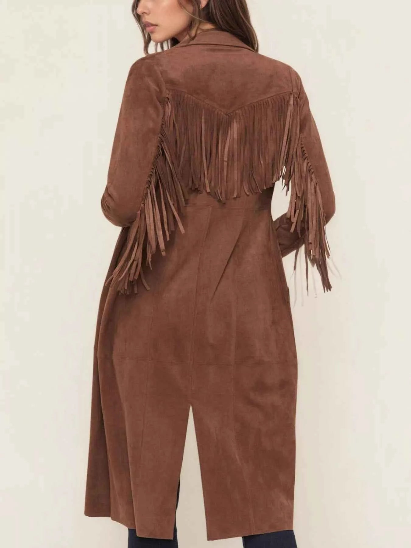 Fringe Lapel Collar Long Sleeve Coat 654a39f7-b9fc-4ec4-89f7-a42af560dd8d-Max-Origin