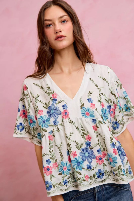 Floral Embroidered Baby Doll Blouse Top 656142d5-2658-4bbb-9bd0-a7b1596ba298-Max-Origin