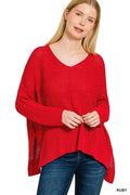 Zenana Dolman Sleeve V-Neck Sweater RUBY 65799f0bbd5d43fa86aec1c0674ed7bf-Max-Origin