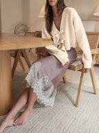 Bow Front Long Sleeve Cardigan 659a2a08-307d-4165-aacb-c861557edb51-Max-Origin