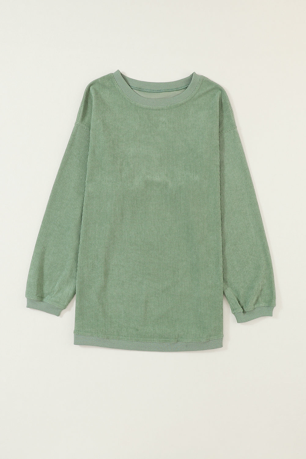 White Drop Shoulder Rib Knit Oversized Sweatshirt 65b2f0c07a2e5e54