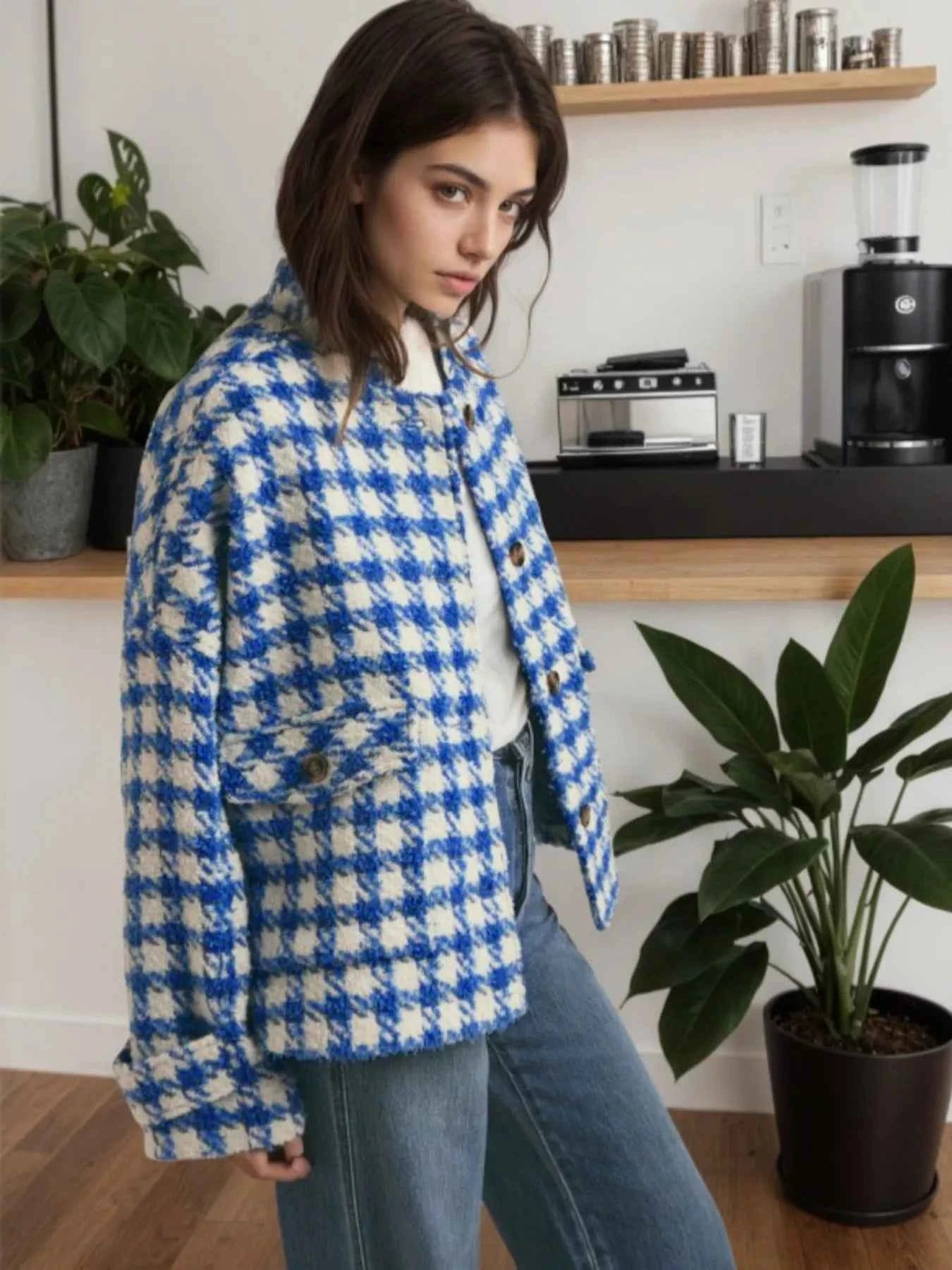 Houndstooth Button Up Long Sleeve Jacket 65b7d31ccfee4b198e0c772a2e97ab75-Max-Origin