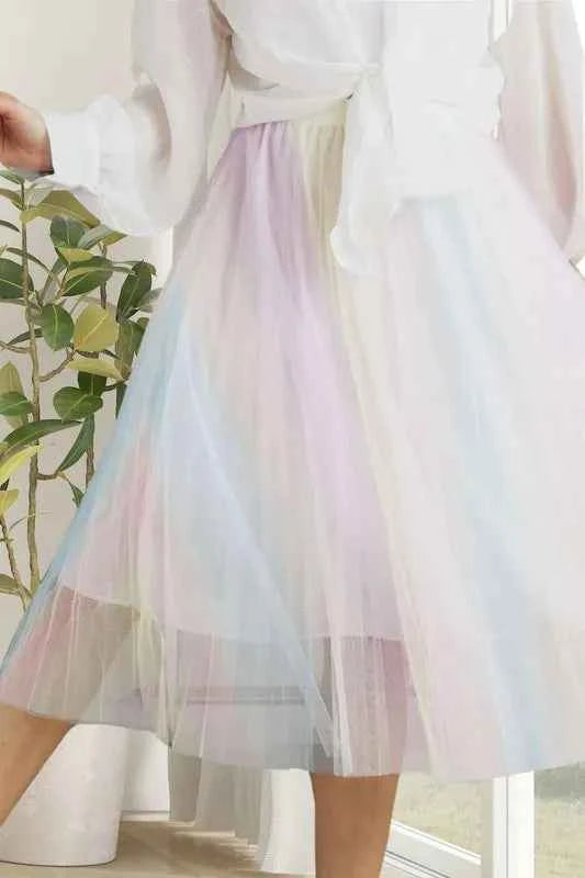 ADORA Unicorn Pleated Mesh Flare Midi Skirt 65c4440e-3c8a-4f37-b98a-4db63c09561f-Max-Origin