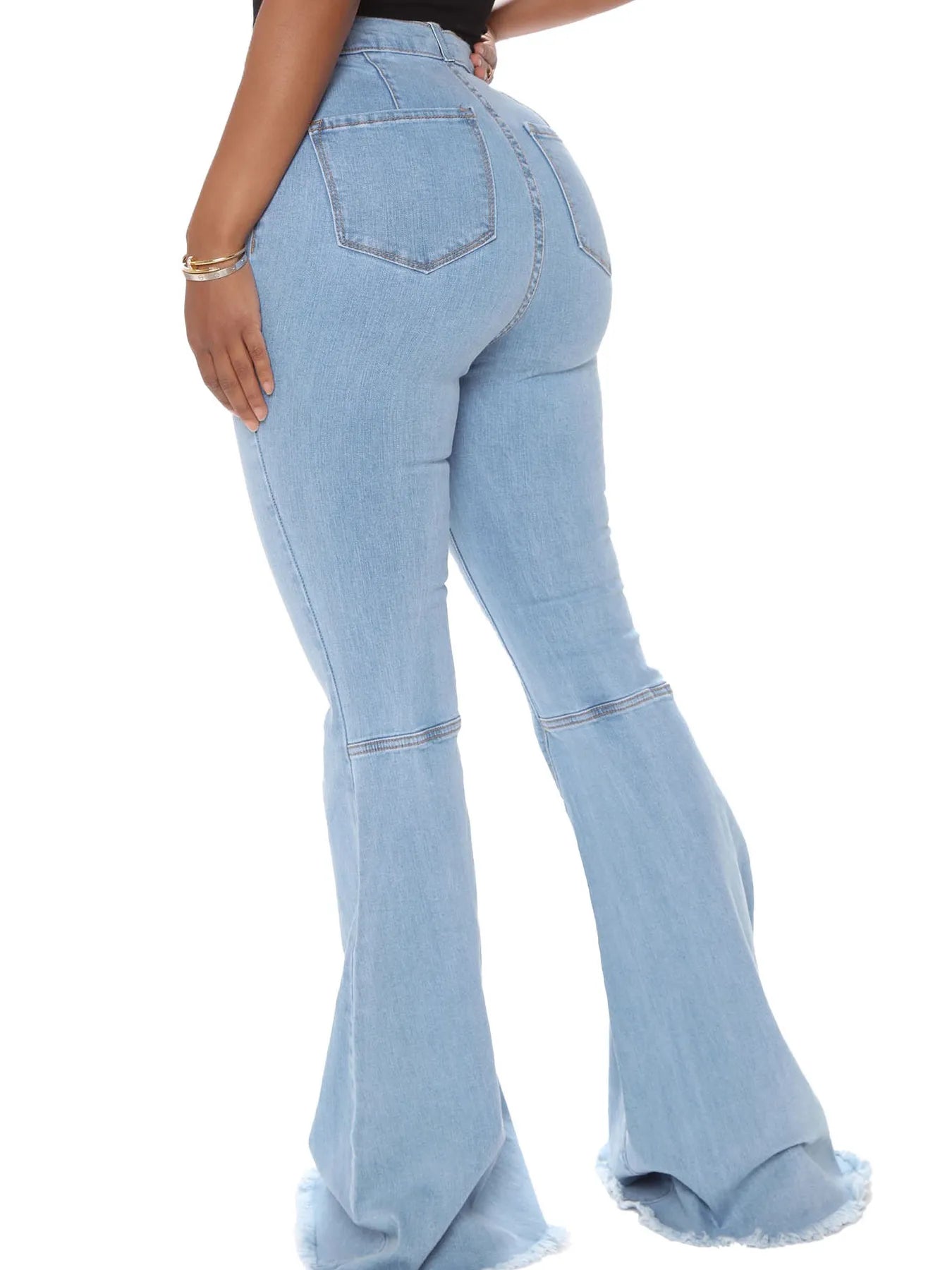 Full Size High-Waisted Raw Hem Flare Jeans Plus Size 65d9920210a84c74ad7005fafcd23520-Max-Origin