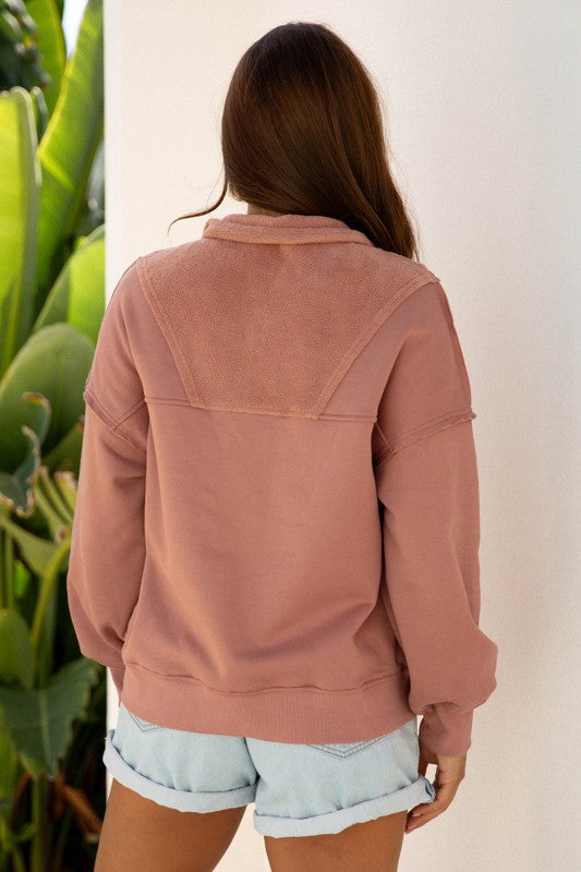 Mabel Half Zipper Baggy Sweatshirt 65ec6cd4-ae35-49c5-b2d6-48374d8f9dda