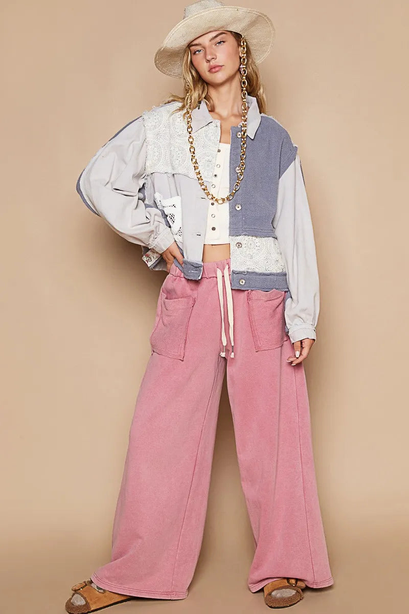 POL Crochet Patch Exposed Seam Button Up Jacket 6609a050-8541-4752-8d1e-f4b9851bdcaa-Max