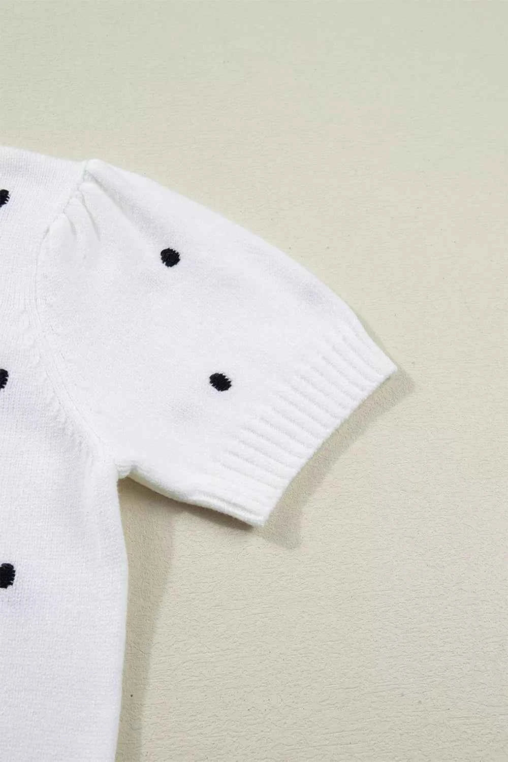 Elegant Polka Dot Bubble Short Sleeve Sweater 660cdf8a-5b0b-4d92-8b91-ea7d58d36e72-Max-Origin