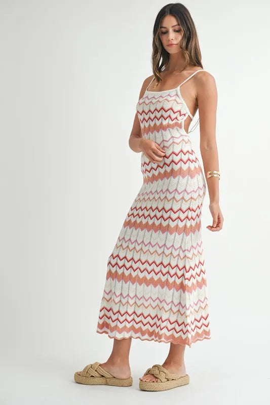 Lightweight Pointelle Chevron Knit Maxi Dress 660dea1730e644f690bbf9c20f125243-Max-Origin