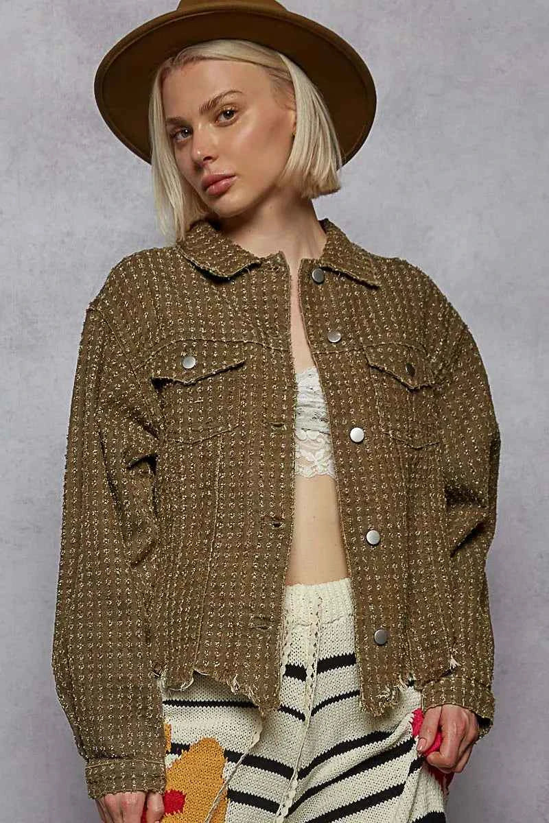 POL Raw Hem Button Up Jacket with Chest Pockets 6612c370-5bf5-4a20-b736-17c8b1491ed6-Max-Origin