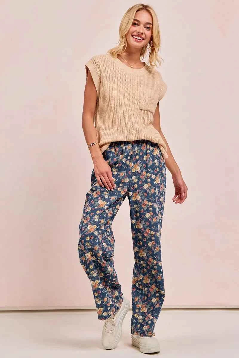BiBi Washed Floral Print Wide Leg Jeans 6619db454aa942949452e0216d364100-Max-Origin
