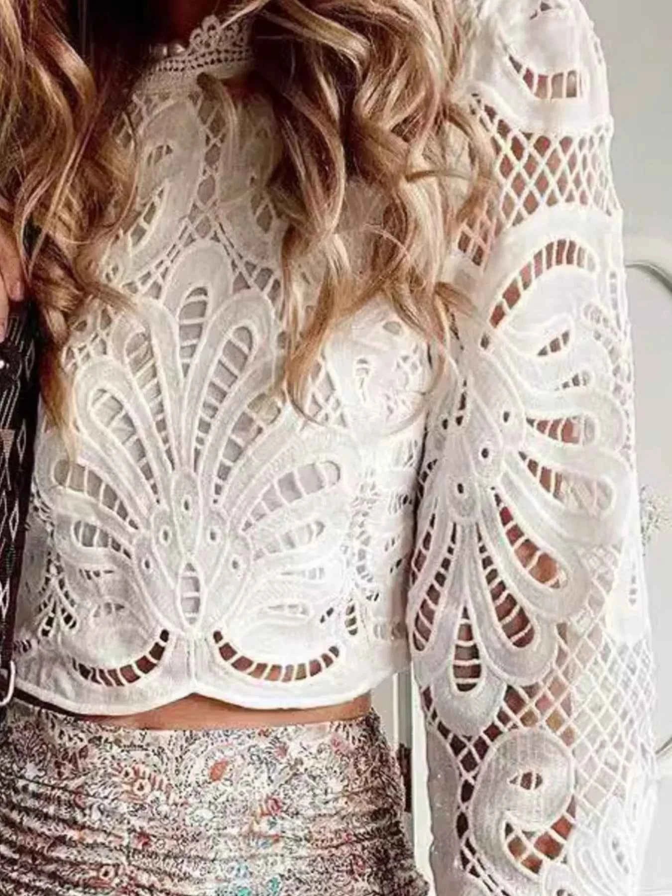 Lace Crochet Long Sleeve Blouse 66240870-deec-45b6-9214-831940e0a1fb-Max-Origin