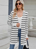 Open Front Long Sleeve Cardigan Stripe 66244b53-dfbf-4715-a875-26db14db7d61-Max