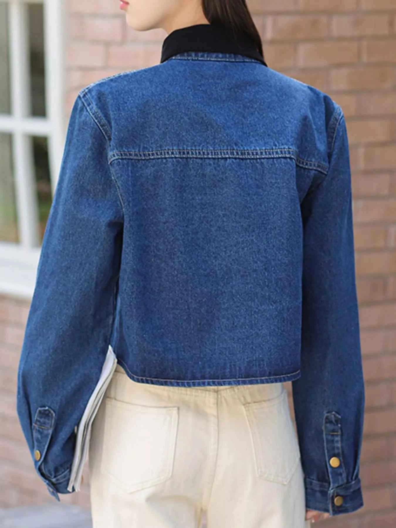 Snap Down Denim Jacket with Chest Pockets 662d40ab-4ec9-49f9-8dcc-7fba9ba80a7d-Max-Origin