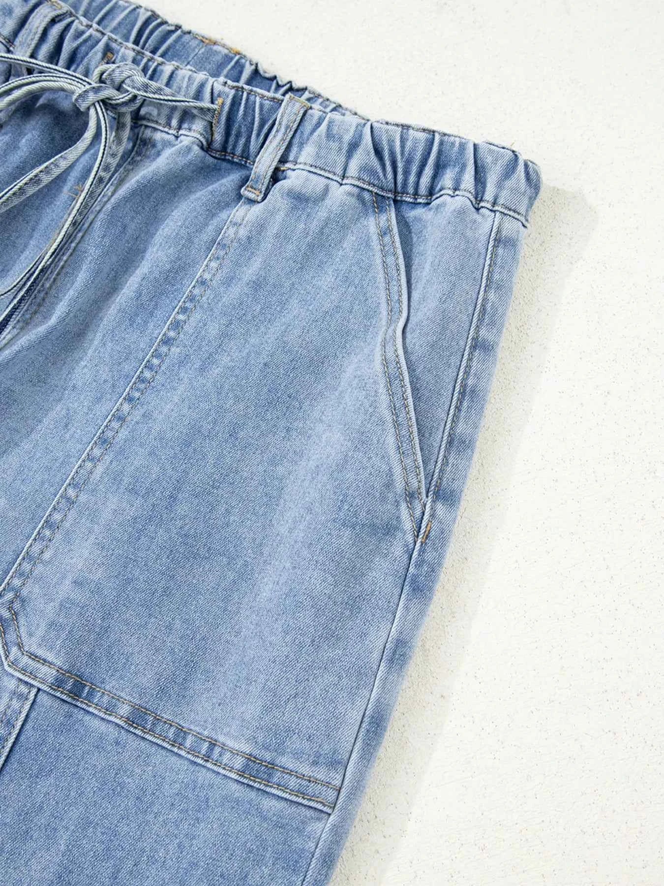 Wide Leg Drawstring Raw Hem Jeans 6631d004b9314fd6af3ab086862b5e6f-Max-Origin
