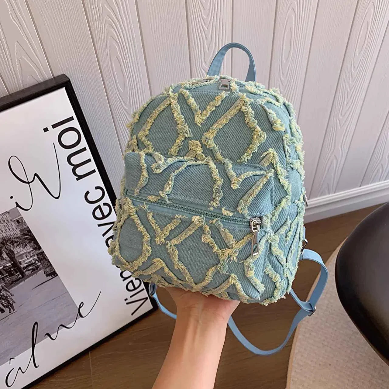 Fringe Edge Mini Backpack Bag Light Blue onesize 6632f017d88347e99e7046421adf32a6-Max-Origin