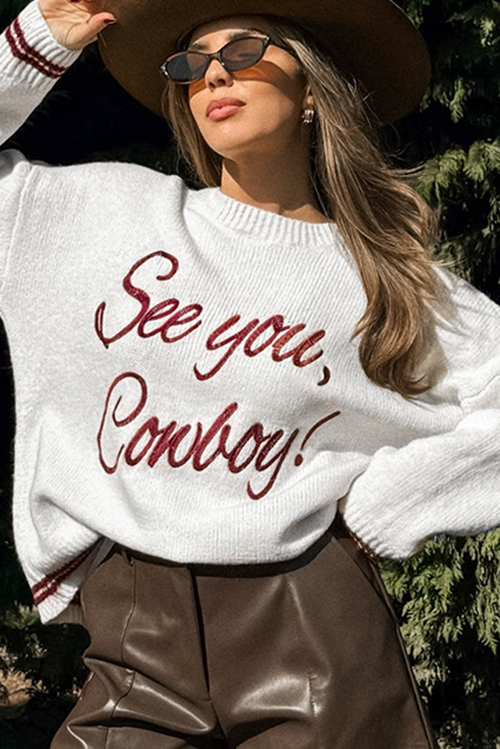 White Letter Embroidered Graphic Sweater 6635c9a6c9ec8dcd