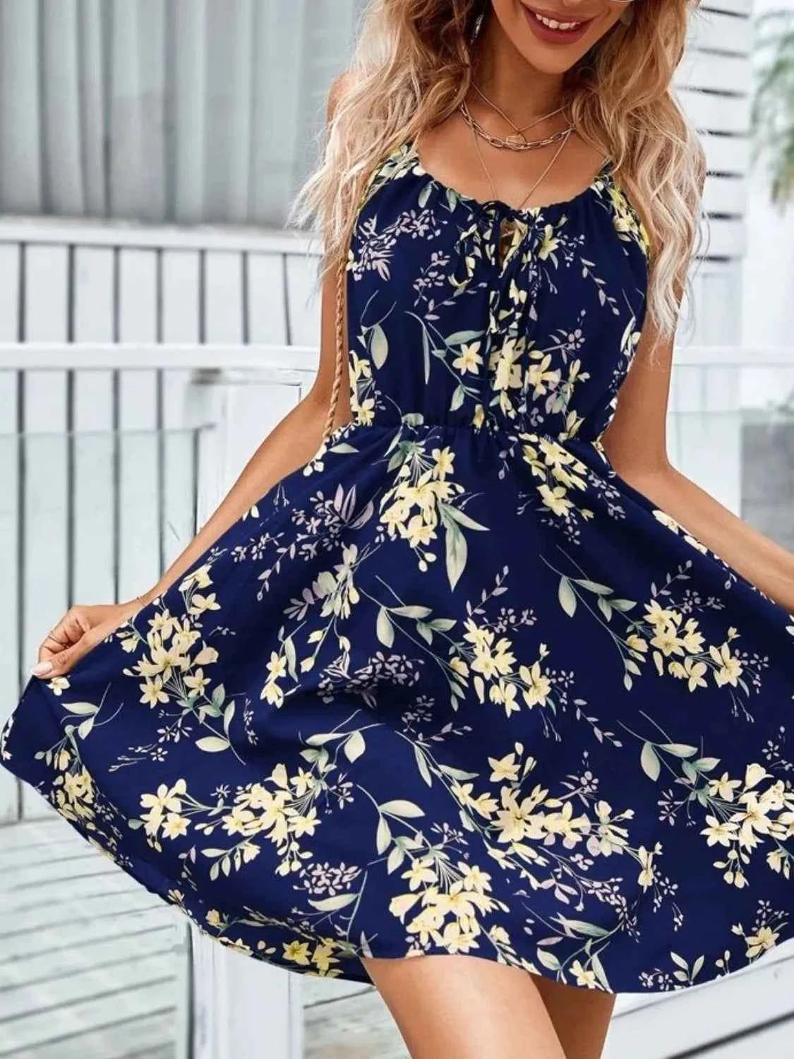 Floral Print Spaghetti Strap Summer Mini Dress 664c42d1-6298-433d-a7b0-42631b93a1f7-Max-Origin
