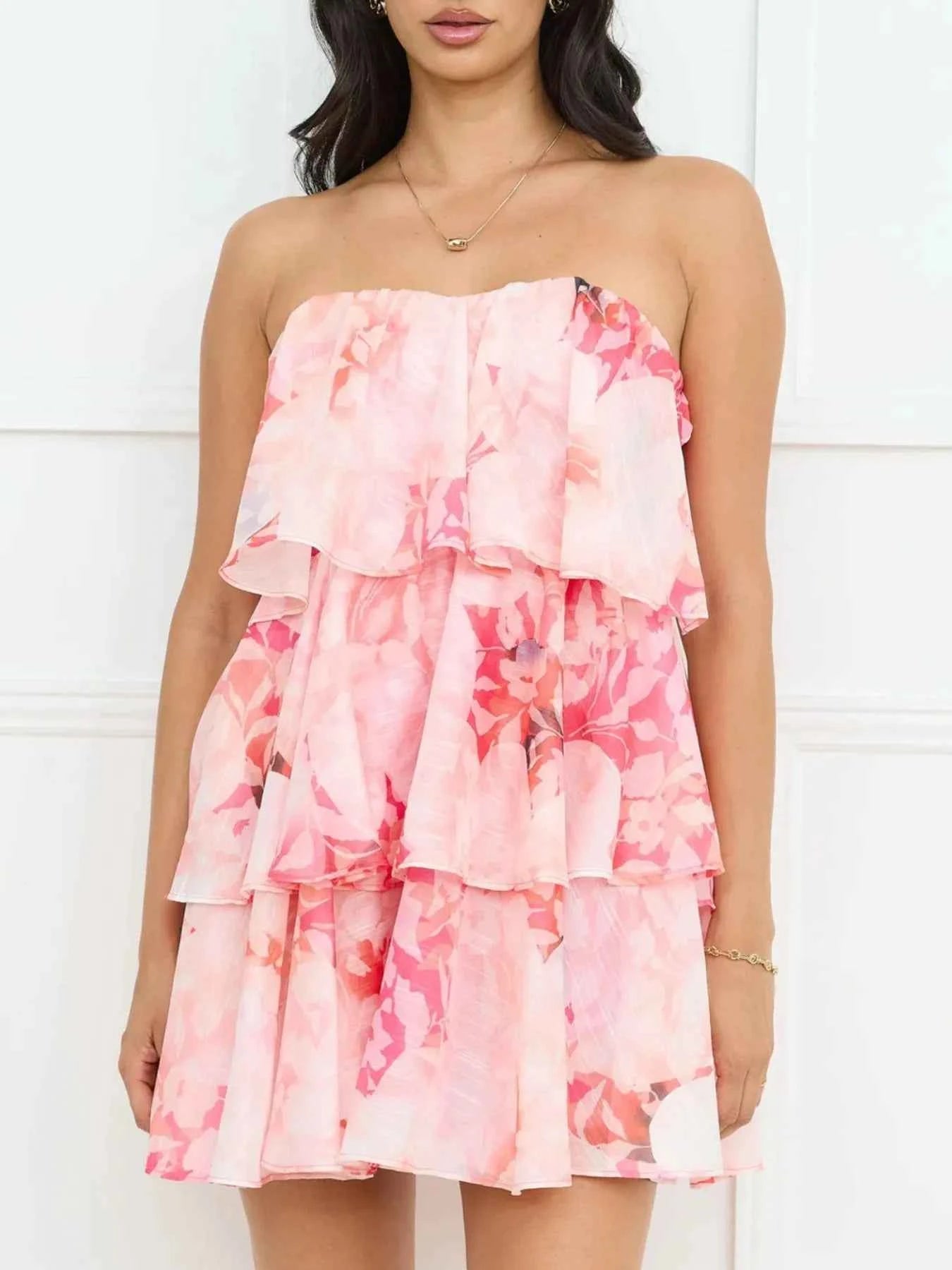 Printed Ruffled Layered Tube Dress 666a9e93-fe2e-46eb-a2c8-640df792dffb-Max-Origin