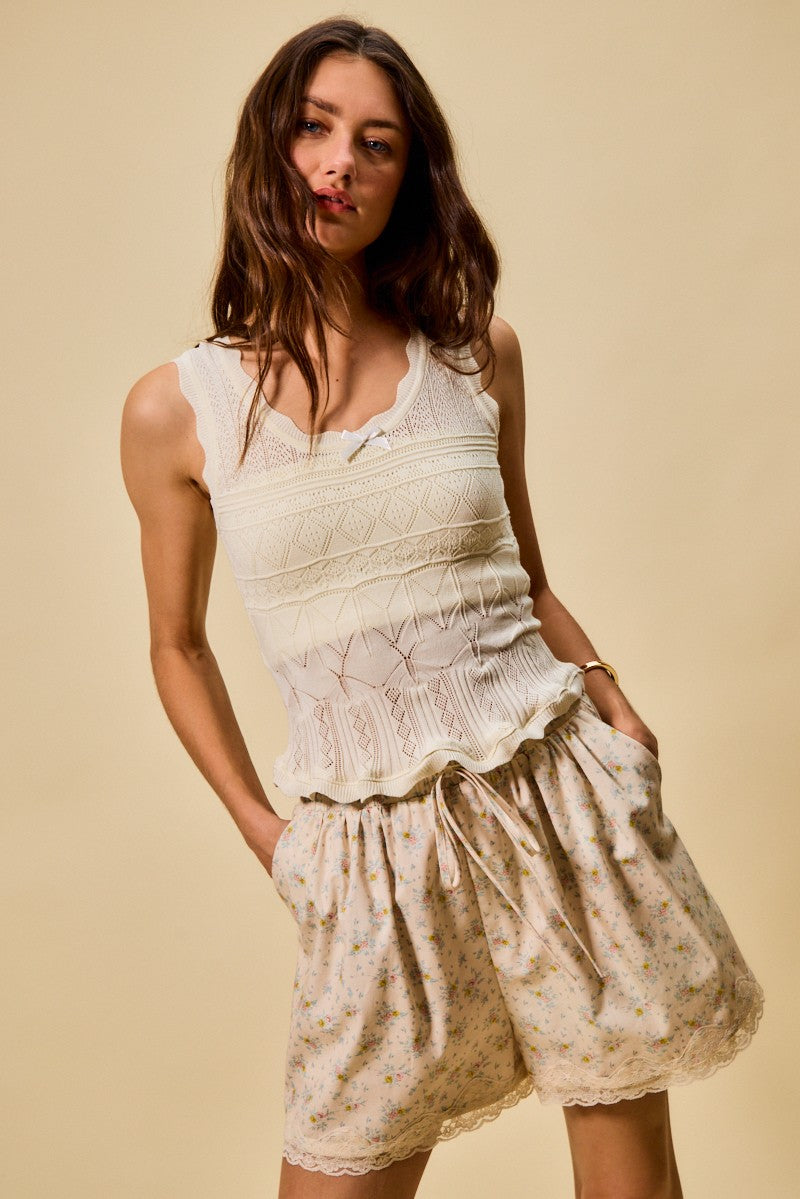 SO ME Scallop Ribbed Sleeveless Knit Top 666ebc6bab4f4454b5d5700e0a5e74b4-Max