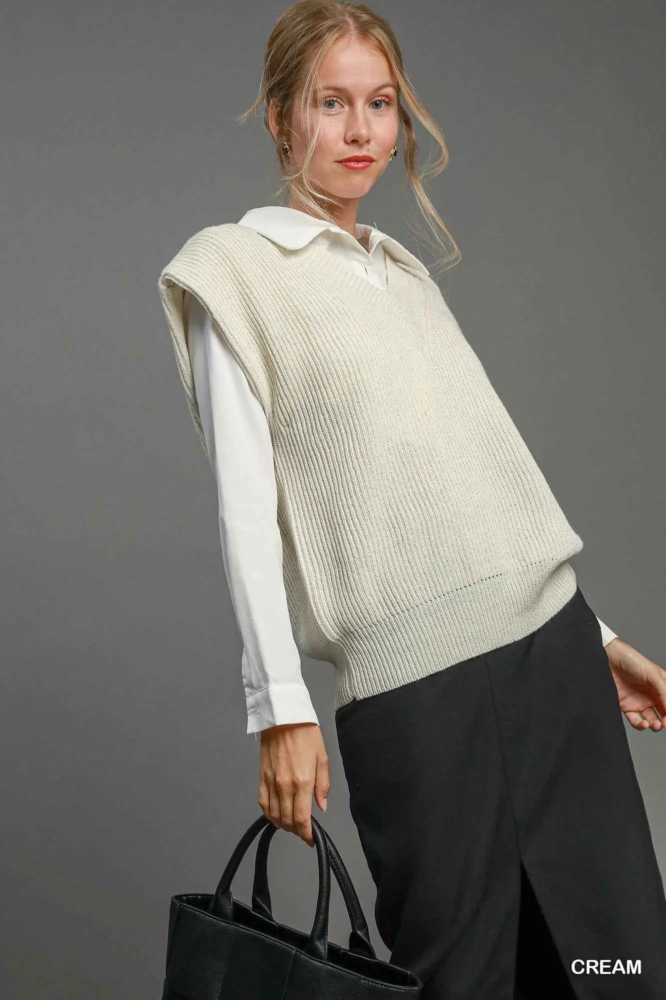 Oversized V Neck Vest 66735bfd-1624-4639-b3be-ebe675f889f9-Max-Origin
