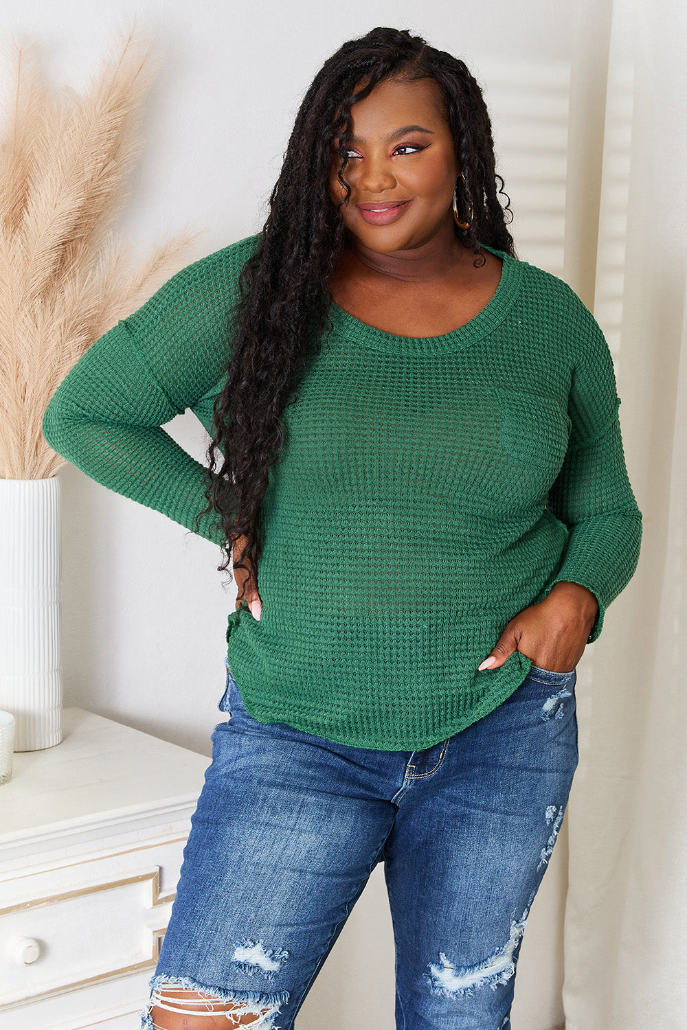 Culture Code Full Size Scoop Neck Patch Pocket Top 669bc782be524e3daf53143e04f54ab3-Max