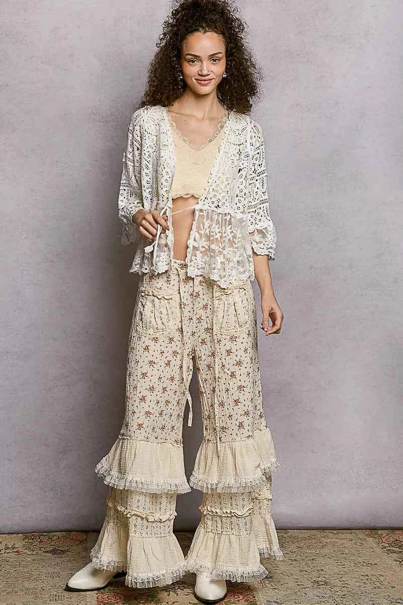 POL Floral Lace Short Sleeve Crochet Cardigan with Tassel Tie 669caed3-23e6-41e4-9c5e-4e2b63fa999f-Max-Origin