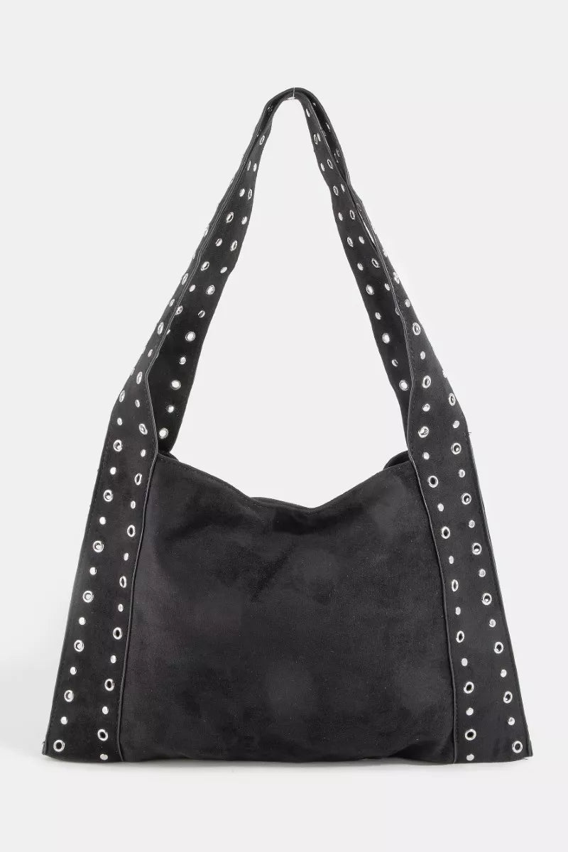 Fame Grommet Strap Suede Shoulder Bag SBK one size 66b3459284374859bb041d24c6d644c6-Max-Origin