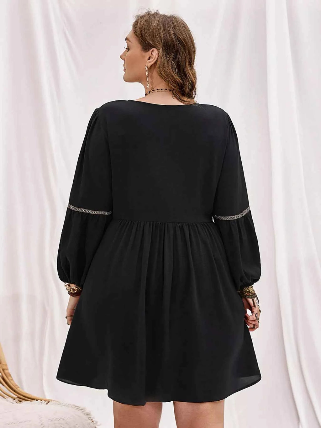 Plus Size Notched Balloon Sleeve Mini Dress 66bcd84a-dcad-4153-a811-16836d01abfa-Max-Origin