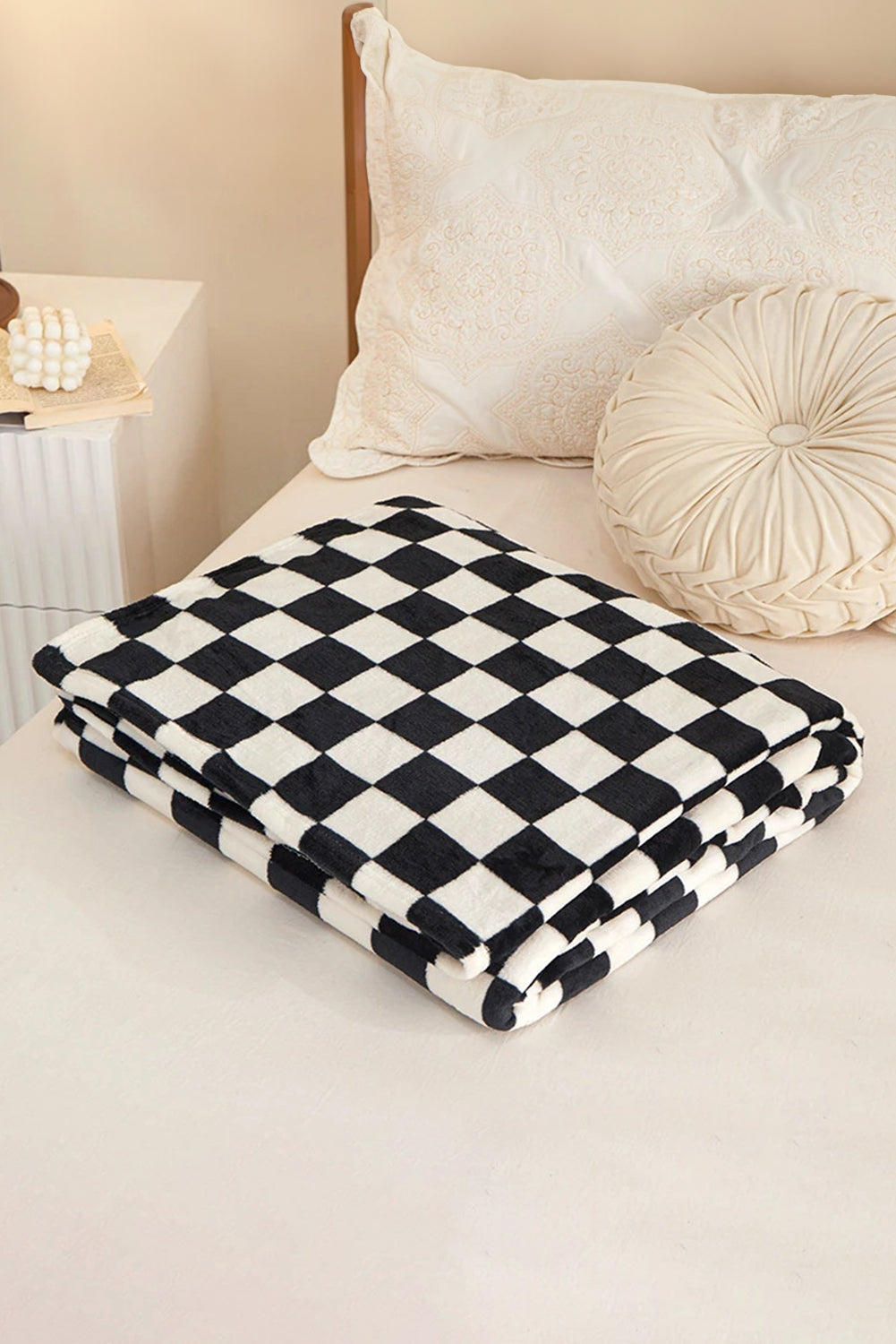 Navy Blue Checkerboard Printed Soft Throw Blanket 120*200cm 66bf02972a8d3b0e