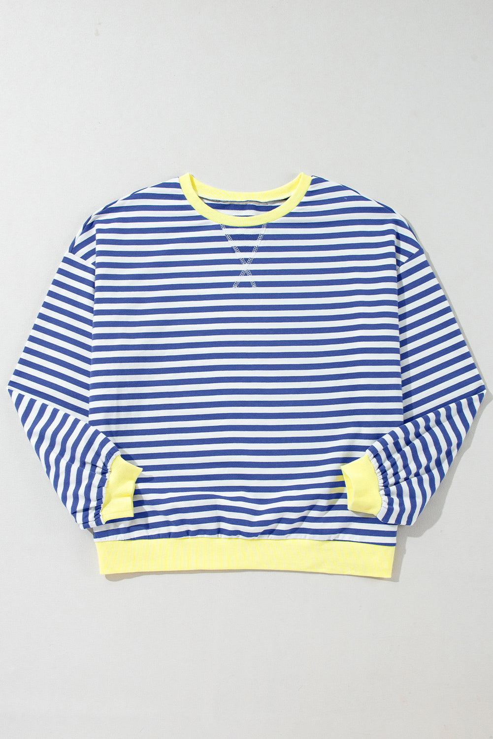 Black Stripe Contrast Edge Cross Seam Oversized Sweatshirt 66c1e01621efc79d