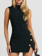 Mock Neck Sleeveless Mini Dress 66c801b1-ad9b-4e56-a1af-696bb4593d74-Max