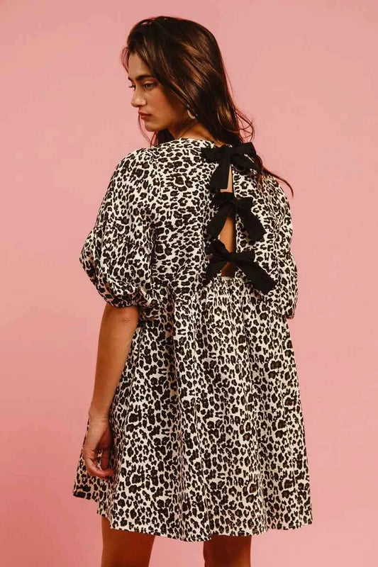 Leopard Denim Dress With Back Contrast Tie Detail 66cc4d86a4574cc3ac7fac65df4bd6d0-Max-Origin