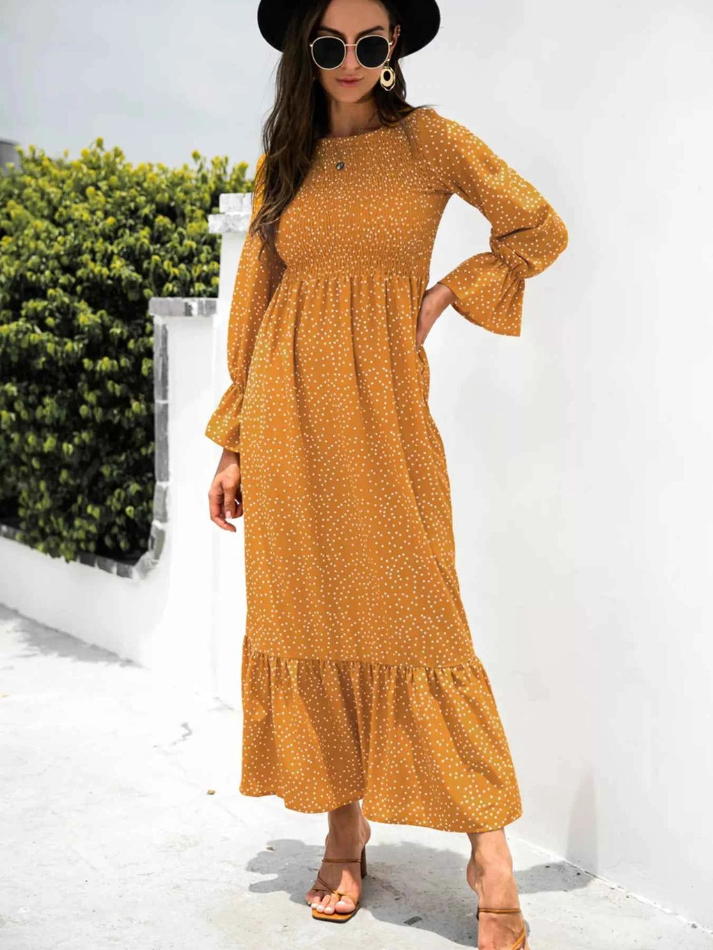 Ruffled Printed Long Sleeve Maxi Dress 66cc9ca6-cd8a-4868-ab09-8f49eaa2bff3-Max-Origin
