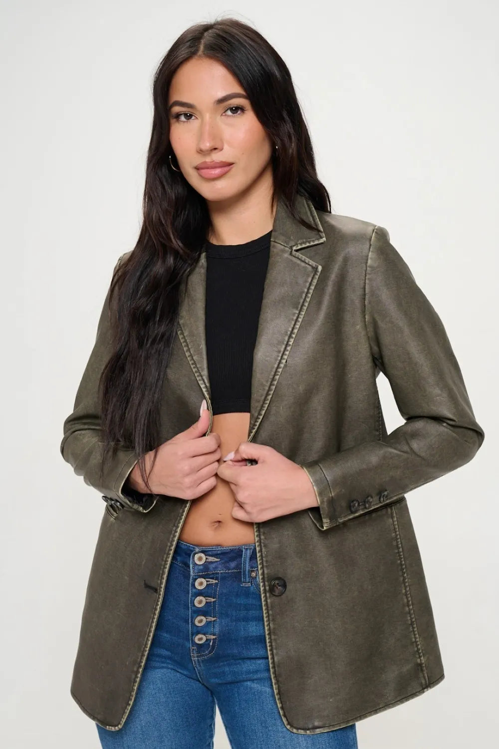 Coalition LA Single-Breasted Vegan Leather Blazer 66ceaf57-6aa8-48d1-8339-3084a630dce9-Max