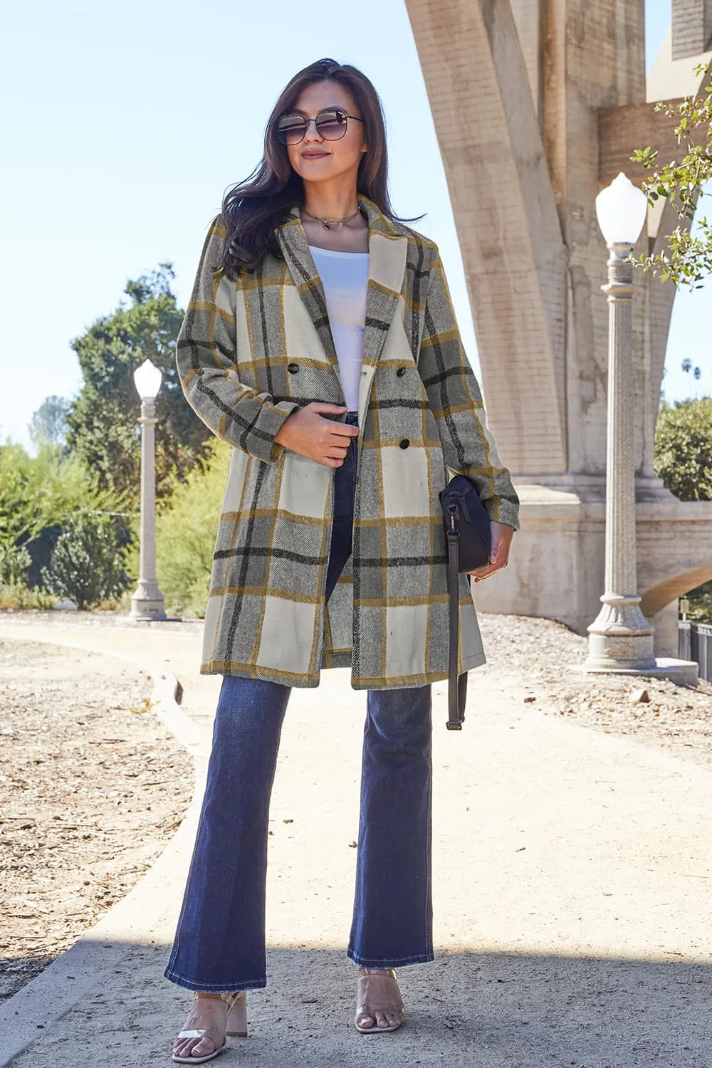 Double Take Full Size Plaid Button Up Lapel Collar Coat London Plaid 66ceca603edb499fb900edf4fdeb362f-Max
