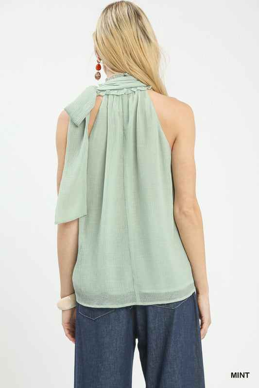 Halter Tie Neck Sleeveless Chiffon Top 66cf5446-0bd1-4782-815c-6cee2b5ddb5e-Max