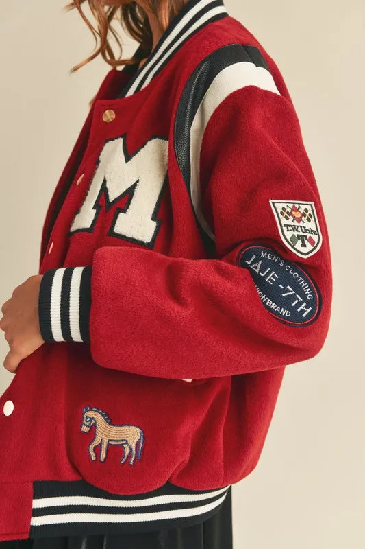 MABLE M Bomber Varsity Jacket with Patch Detail 66d1dba018694e35b9b24d79844d427d-Max-Origin