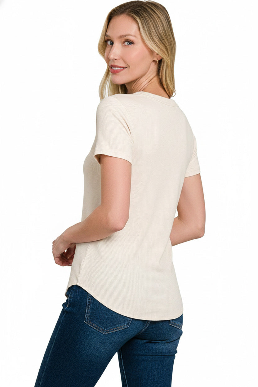 Zenana Ribbed Curved Hem Round-Neck Tee 66d77bc1-4304-4f7d-8bc8-c583e63d1a1f-Max