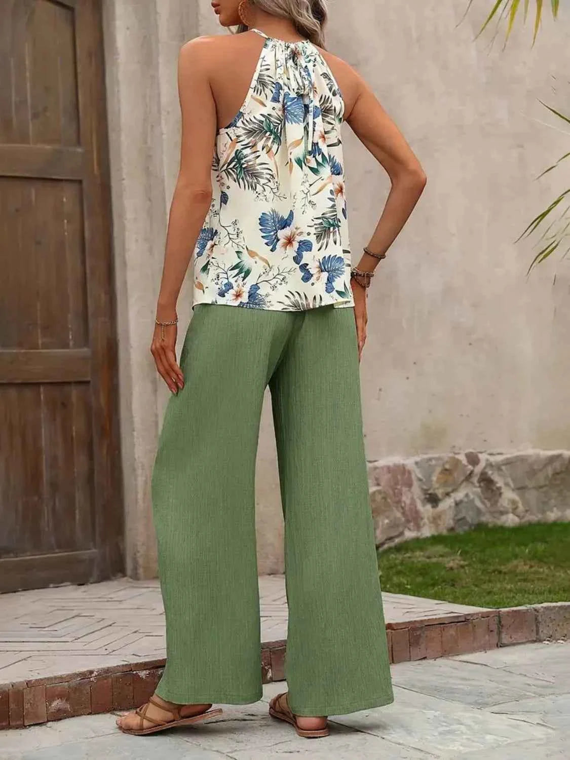 Printed Tank Top and Wide Leg Pants Set 67003672-2bf7-4939-9584-e607bacc8b1d-Max-Origin