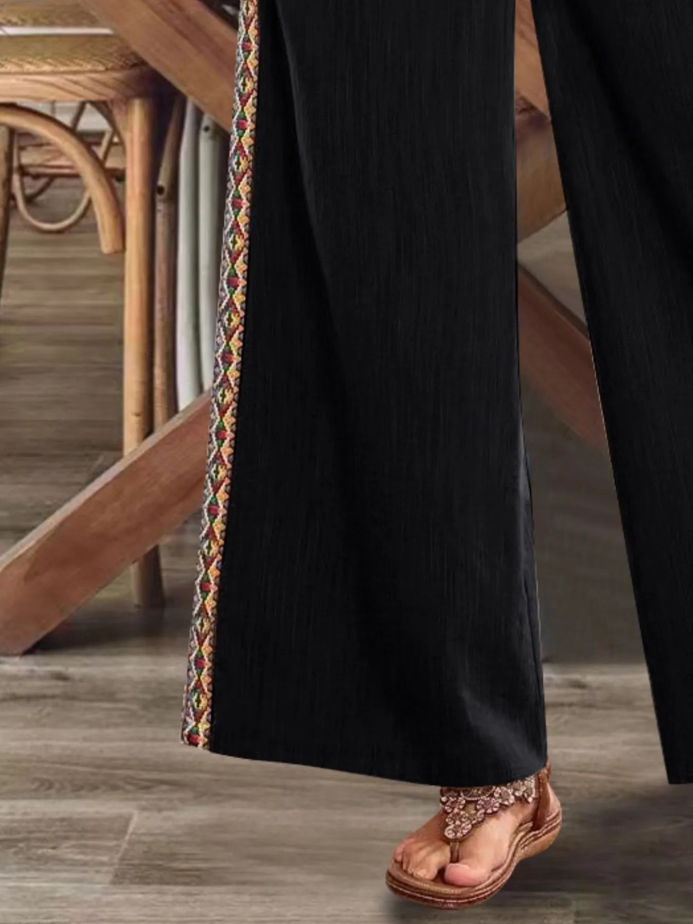 Bohemian Wide Leg Embroidered Side Stripe Pants 670443ca-b5e9-427e-a01d-99977b55806d-Max-Origin
