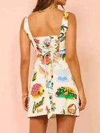 Printed Square Neck Summer Mini Dress 670b9a09-20aa-41ae-9ed3-e9e4f9378138-Max-Origin