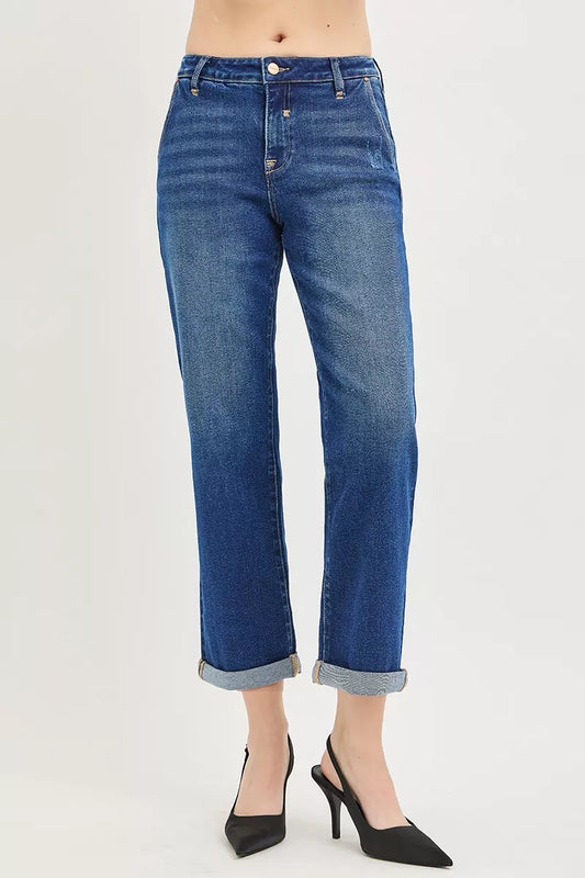 Slouchy Cropped Boyfriend Jeans with Cuffed Hem 67247f40-847a-4d34-9dc5-cd757b43e8b5-Max-Origin