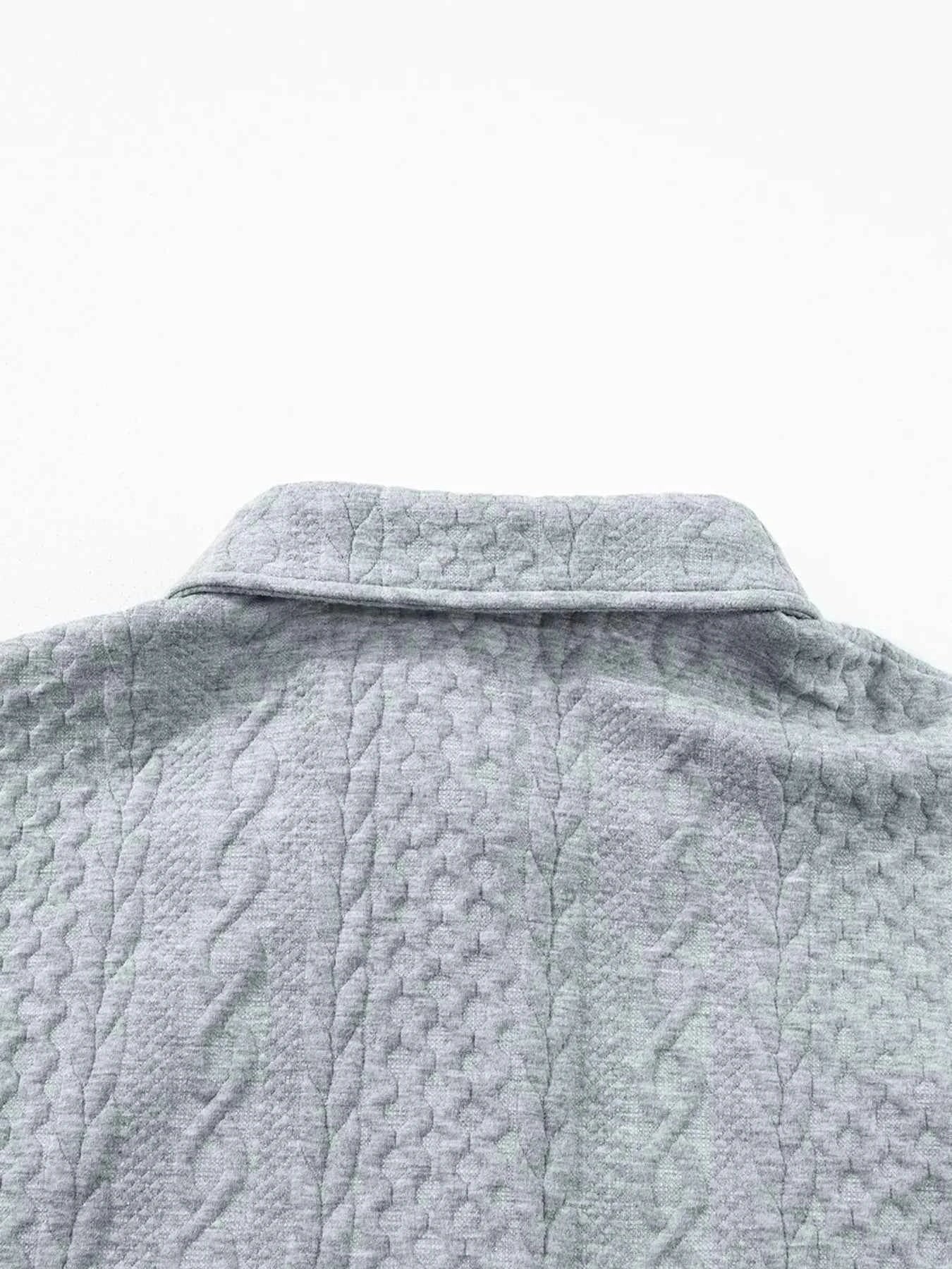 Cable Texture Puff Sleeve Loose Shacket 672533aeb5c64a379ee3f3349819a274-Max-Origin