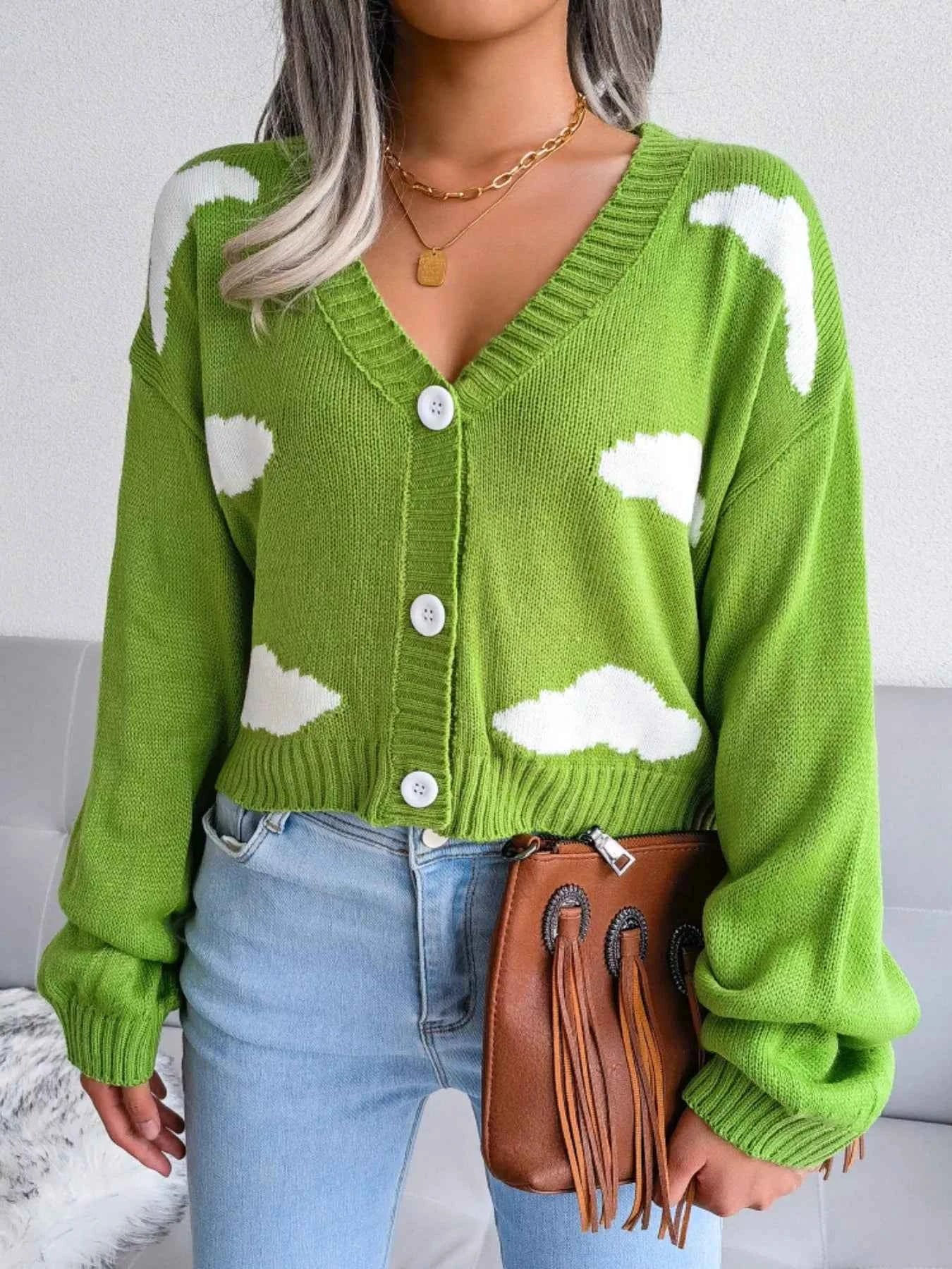 Cloud Pattern Button-Up Cropped Cardigan 6726ffee-c238-4844-9696-23e5ab453d22-Max-Origin